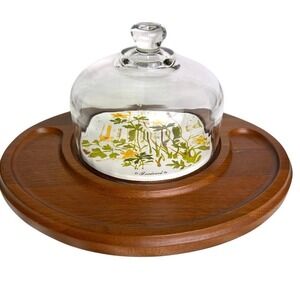 Goodwood Cheese Dome/Cloche with Glass Lid and Floral Design